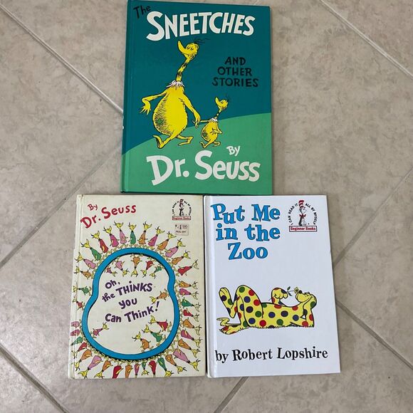 Dr. Seuss book lot of 3 Sneetches, Put Me in the Zoo & Oh the Thinks U can Think - Picture 1 of 11